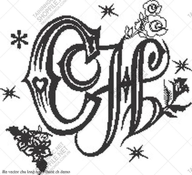 file vector chu long nghe thuat ch 